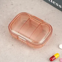 Weekly Portable Medicine Organizer with Moisture - Proof Sealed Design and Exquisite Packaging (Orange red 3 grid)