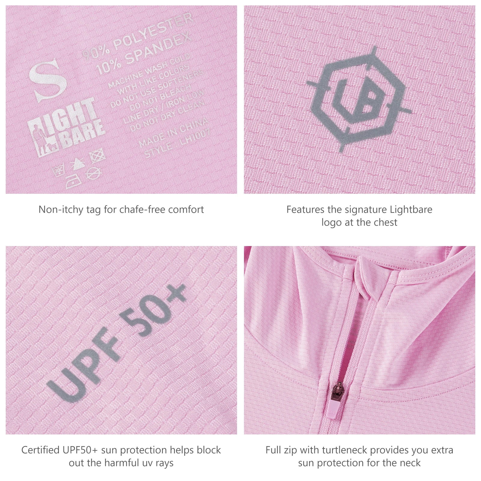Lightbare Women Sport Hoodie Jacket Full Zip Long Sleeve Hooded Shirt UPF 50+ with Pockets Outdoor Hiking Kayaking Fishing