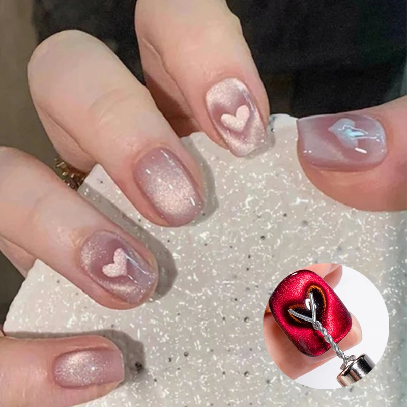 Cat Eye Nail Magnetic Stick Magnetic Pen 3D Cat Eye Painting Nails Art Design Gel Polish Magic Shape of a Heart Effect Tools 1PC magnetic nail art tools,cat eye nail tool,magnetic nail tools,magnetic nail pen