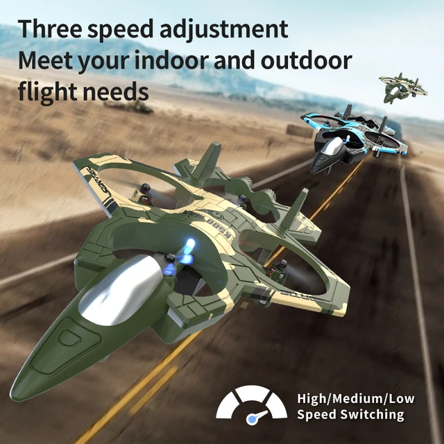 K500Max Fighter Jet Quadcopter Drone Stunt Light RC Airplane Four Channels Hovering High Altitude Rolling Special Effects 5