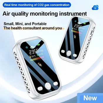 가정용 240*280 해상도 컬러 디스플레이 공기질 감지기, HCHO TVOC CO2 온도 습도 테스터, 5in 1, 1.9 인치