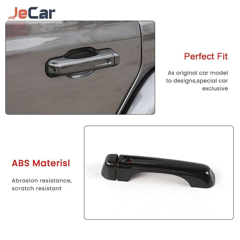 ABS 자동차 도어 핸들 장식 트림 커버 스티커 쉘 지프 랭글러 JL/Jeep JT Gladiator 2018 Up 자동차 액세서리 스타일링