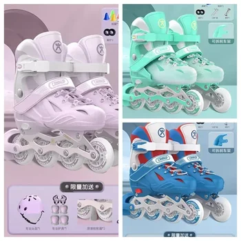 REBUILD 어린이용 롤러 스케이트 신발, 여아 및 남아용 주니어 스트레이트 로워 크기 조절 가능