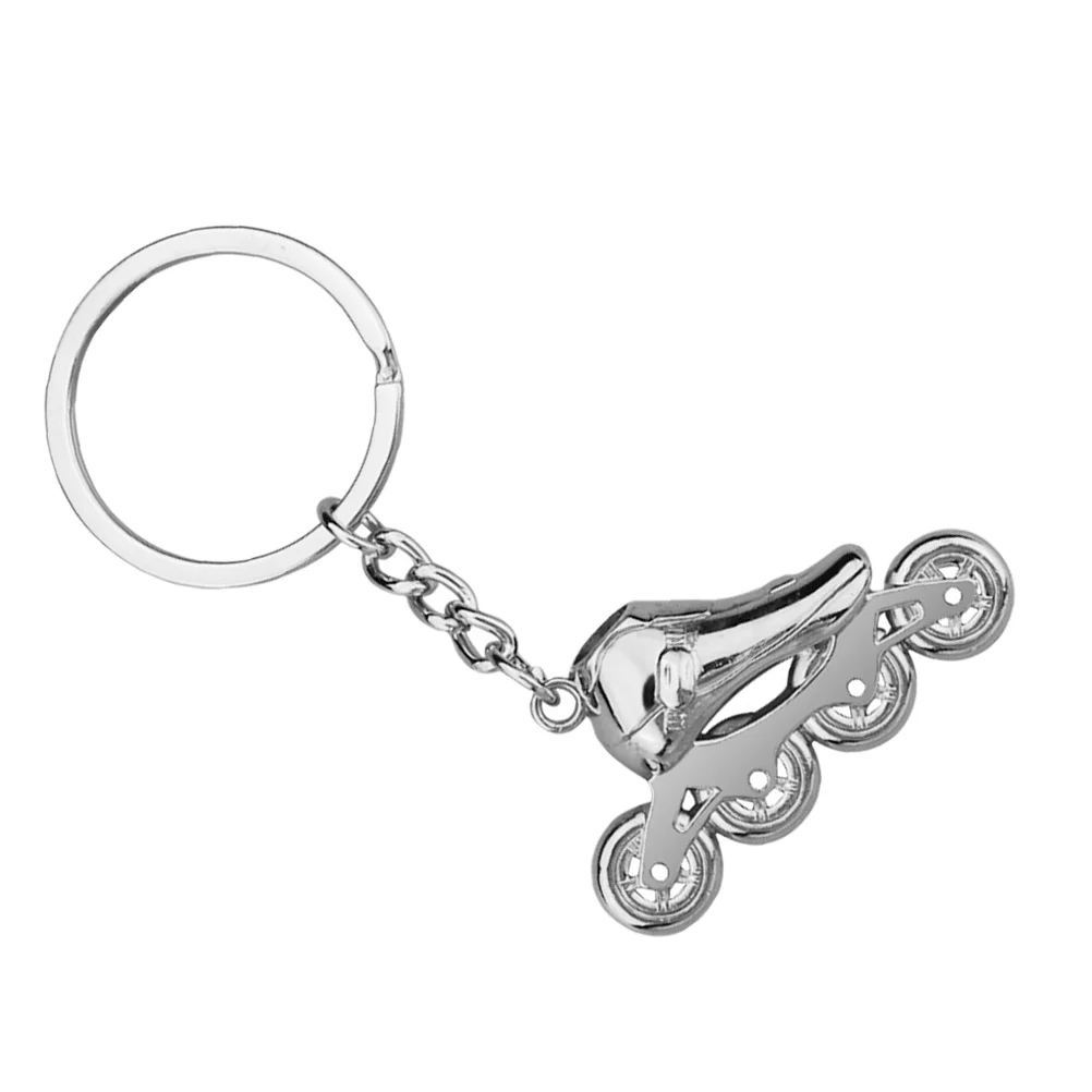 Roller Skate Keychain Silver Chains Backpack Keychains for Girls Skating Rings Keys Ice Skates Wallet