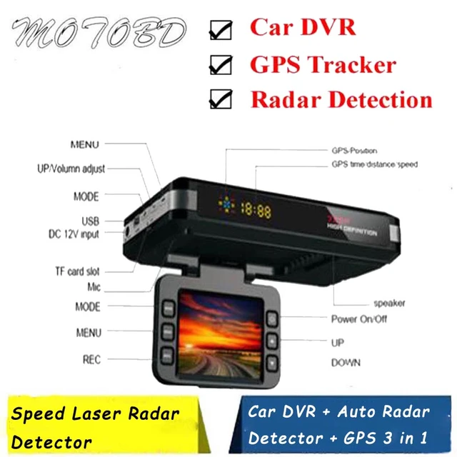 H588 Car DVR Camera 2 In 1 Dashcam Antiradar Combo Speed Camera