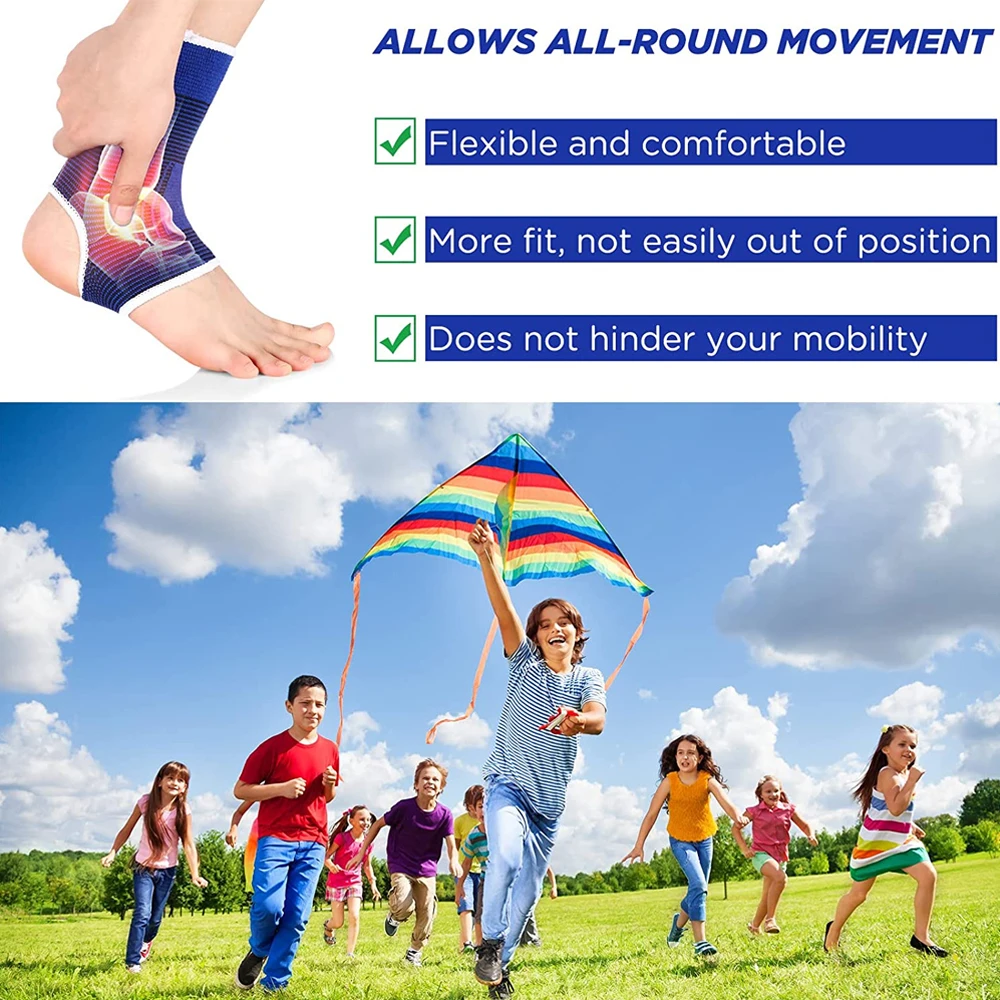 BraceTop 1 Pair Professional Elastic Knitted Ankle Support Band Ankle Brace For Sprain Sports Protects Shoes Therapy Ankle Support Brace