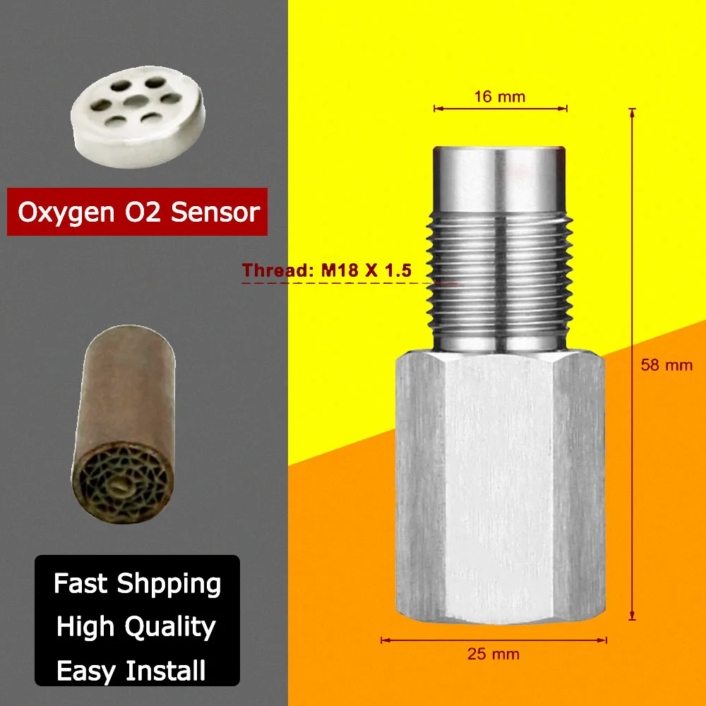 10pcs o2 oxygen sensor spacer adapter extender extension straight 45mm