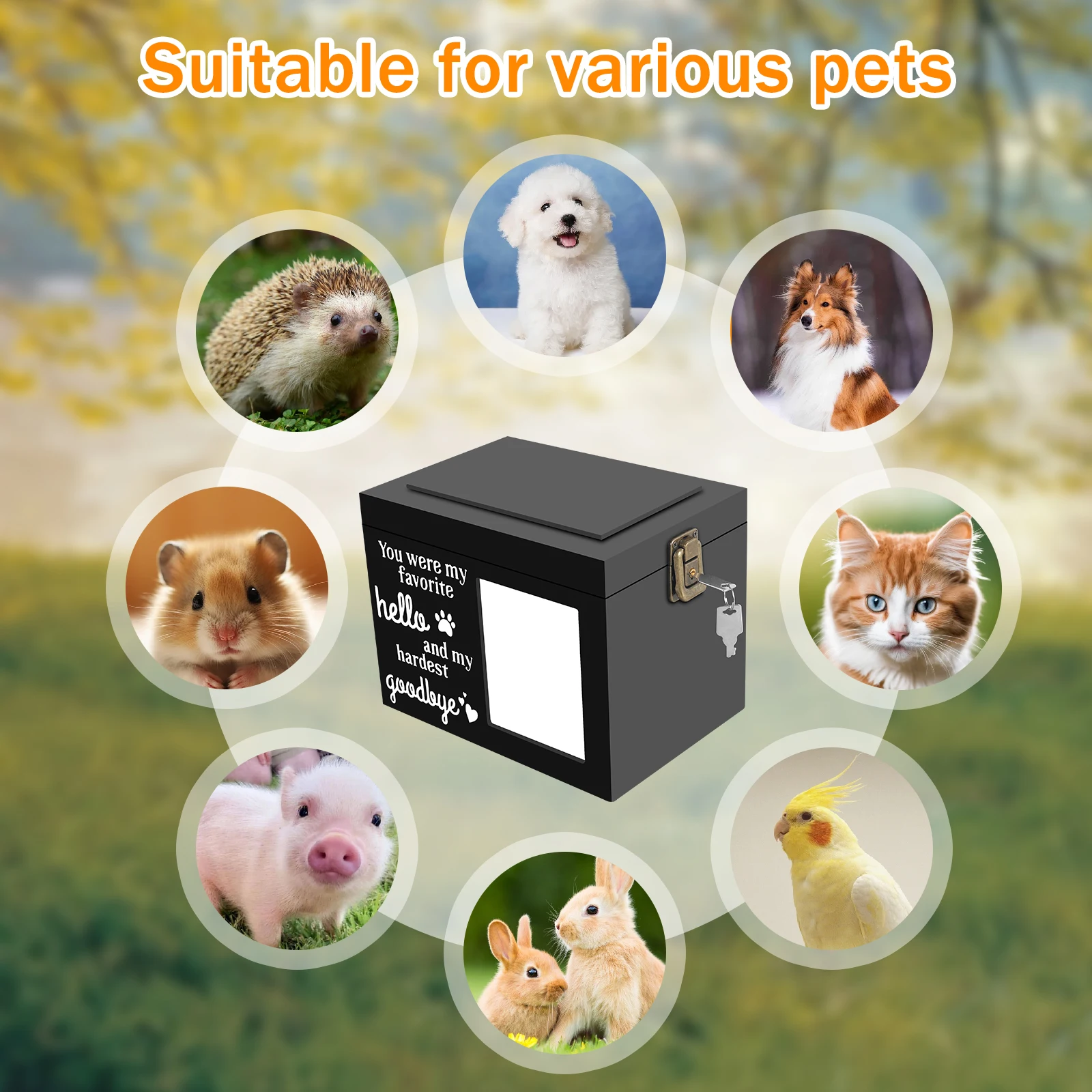 Wood Pet Memorial Urn DIY Personalized Pet Urn Memorial Box with Photo Frame for Dog Cat Bird Mouse Cremation Ashes NEW