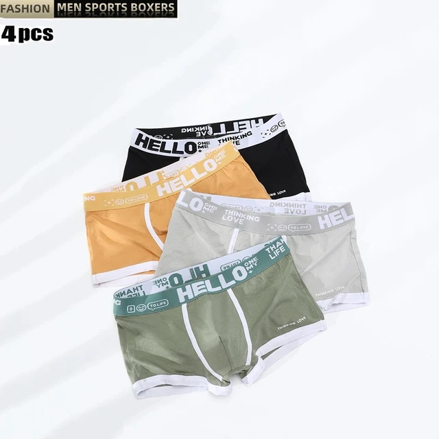 Men's Underwear U-Waisted Cotton Sport Boxer Shorts Briefs Panties  Underpant BOX