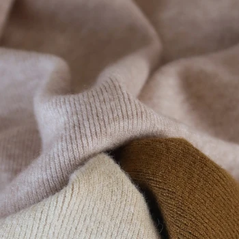 سترة نسائية من AOSSVIAO بنصف الياقة العالية موضة 2025 بلوفرات نسائية محبوكة جديدة بأكمام طويلة سترة محبوكة 6