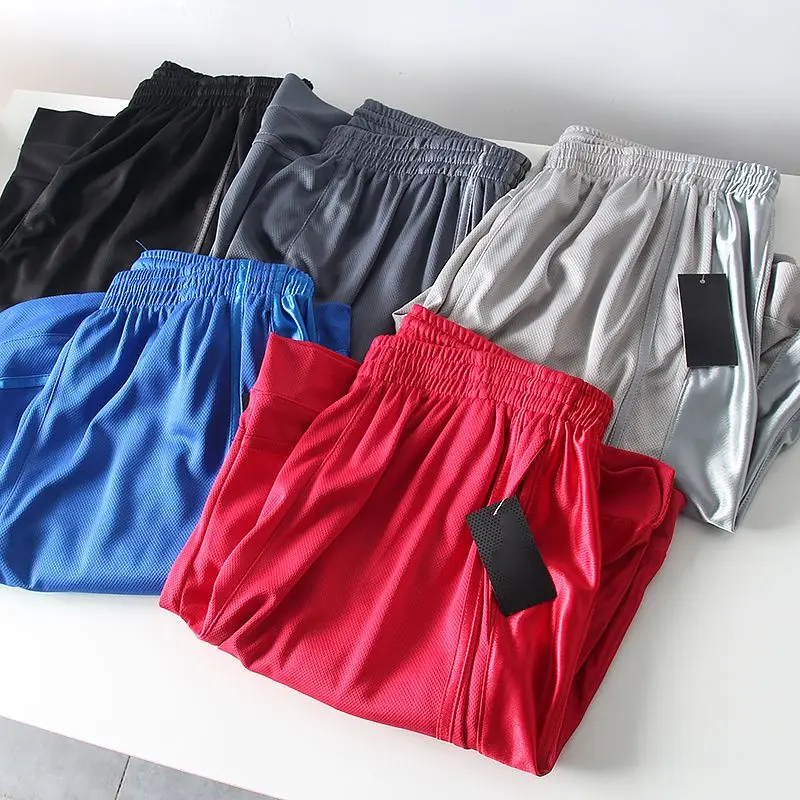 Glossy Sports Basketball Men's Shorts Outdoor Fitness Pockets Male Plus Size Casual Bottoms