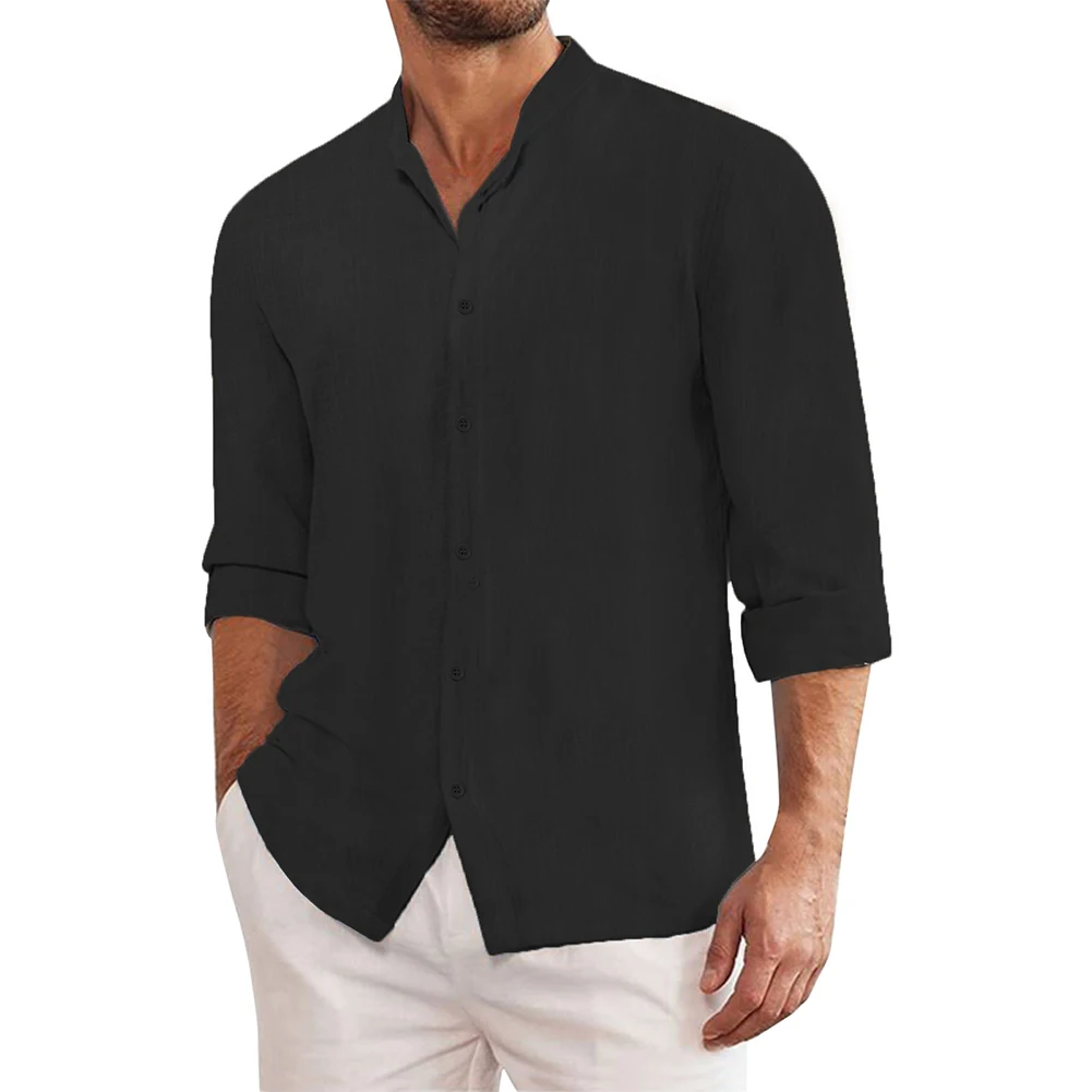 

Casual Loose Men\\\\\\'s Dress Shirt Collared Design Button up Blouse with Long Sleeves Perfect for Work or Casual Wear