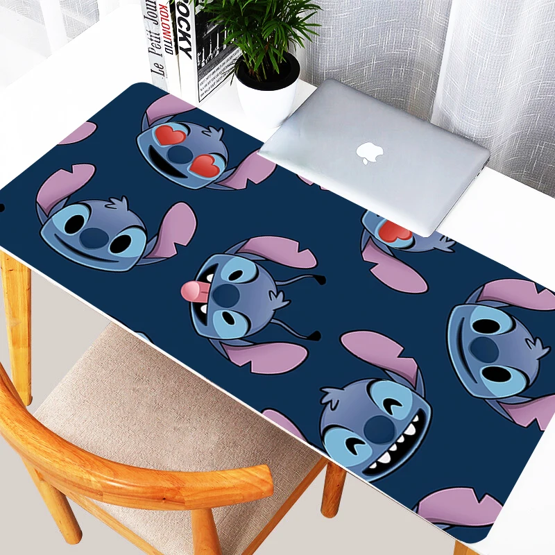 

Kawaii Stitch Large Mouse pad pc speed For e-sports players 900x400 Laptop Computer Keyboard desk Mat xxl mousepad