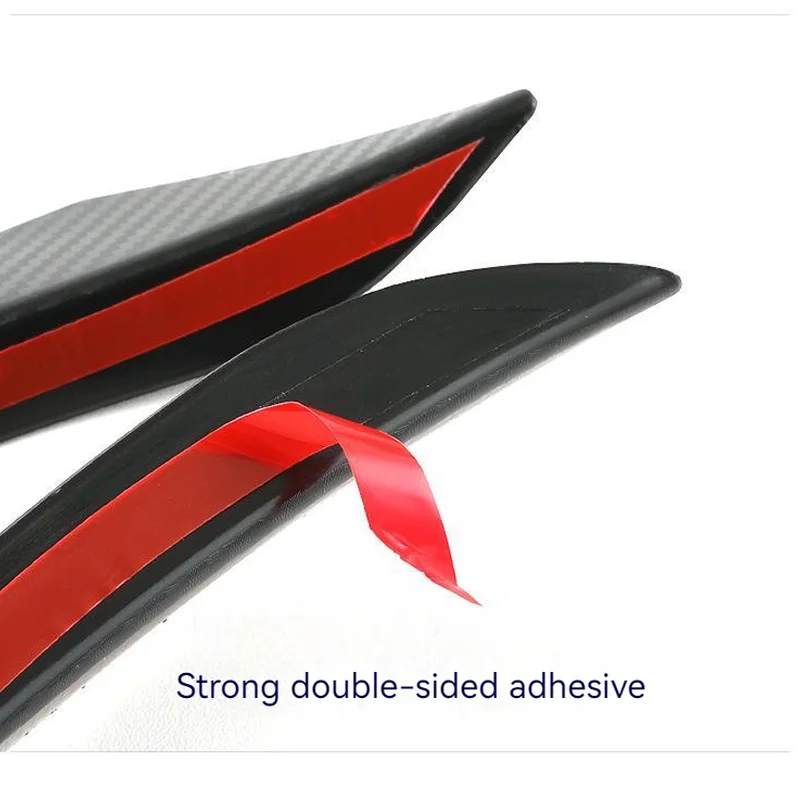 Car Universal Modification Wind Knife Carbon Fiber Pattern Bumper Crescent Wind Knife Front Bar Spoiler 6pcs
