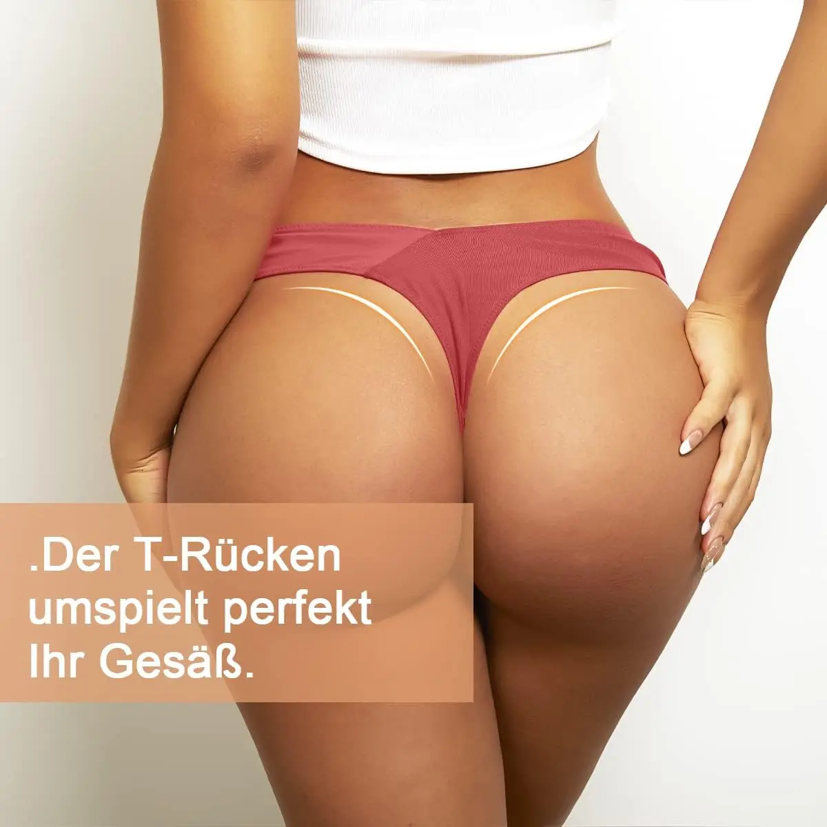 Pack of 5 Thong Women's Underwear Cotton Underpants Breathable Soft Comfortable Lingerie Stretch Thong Set for Women S-XL P