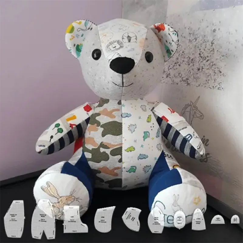 NUBECOM Children Toys DIY Sewing Pattern Acrylic Template Creative Memory Bear Templates Sewing Patchwork Ruler With Instruction