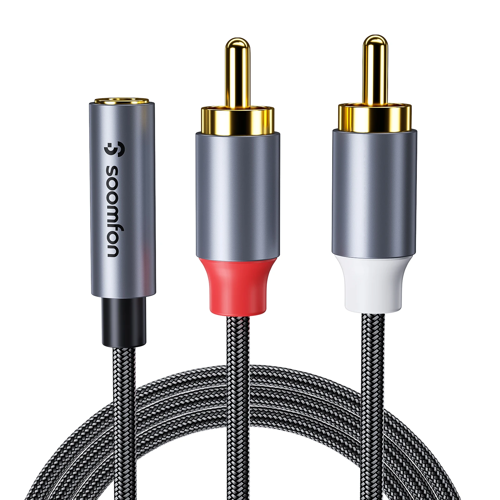 SOOMFON  尡 ִ  ̺, 3.5mm to 2 RCA ̺, -,  ȭƮ Y ø ڵ, -PC 