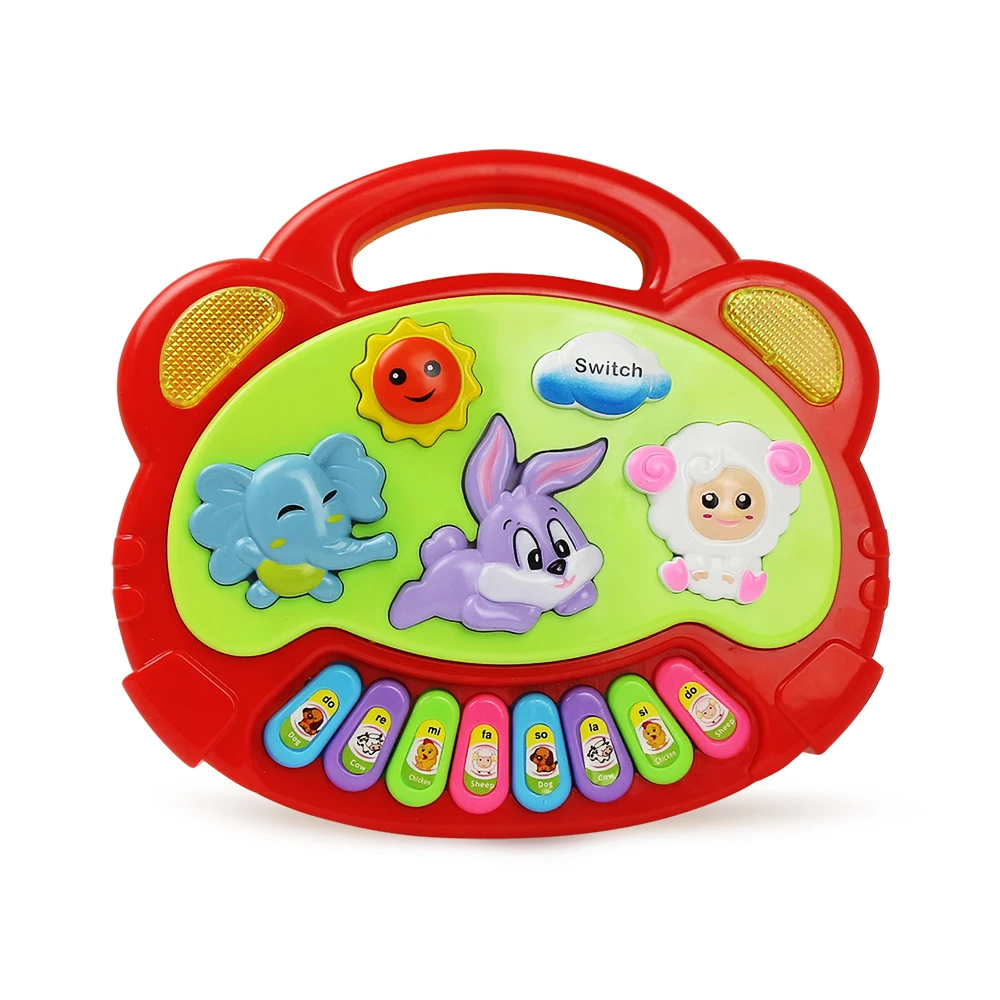 Kinder Cartoon Klavier Tastatur Spiel mit Tier Sounds Blinklicht Musik Baby Instrument Musik Spielzeug Pädagogisches Spielzeug Kinder Geschenke