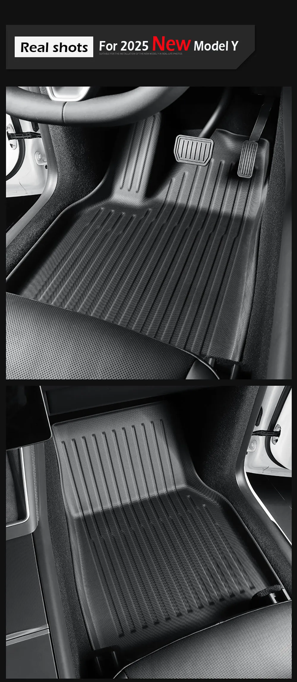 TPE Floor Mats with Carpet & Cargo Liner For Tesla Model Y Juniper Launch 2025 All Weather Non-slip Floor Trunk Backrest Mat
