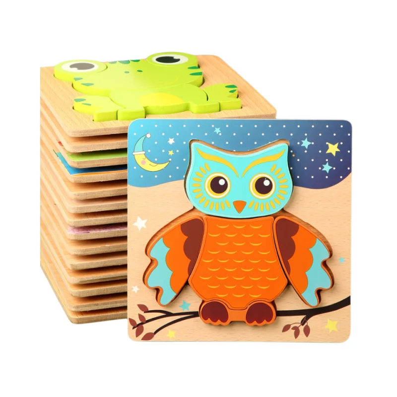 Baby Toys 3D Puzzles Cartoon Animals / Traffic Smart Thickened Wooden Puzzles Puzzle Early Education Toys Kids Gifts 18 pcs road sign barricade toy traffic toys scene early education plastic kids models