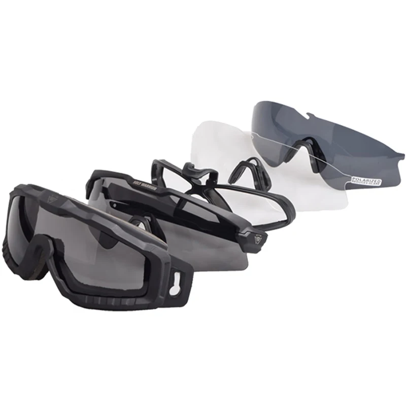 Shooting Goggles Holy Warrior Goggles Ballistic Glasses 3pcs of Lens Tactical Airsoft Hunting Air Gun Shooting Outdoor Set Combination EHY