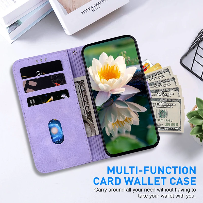 Elegant Magnetic Anti-Fall Wallet Flip Phone Case – Fashionable and Durable Protection