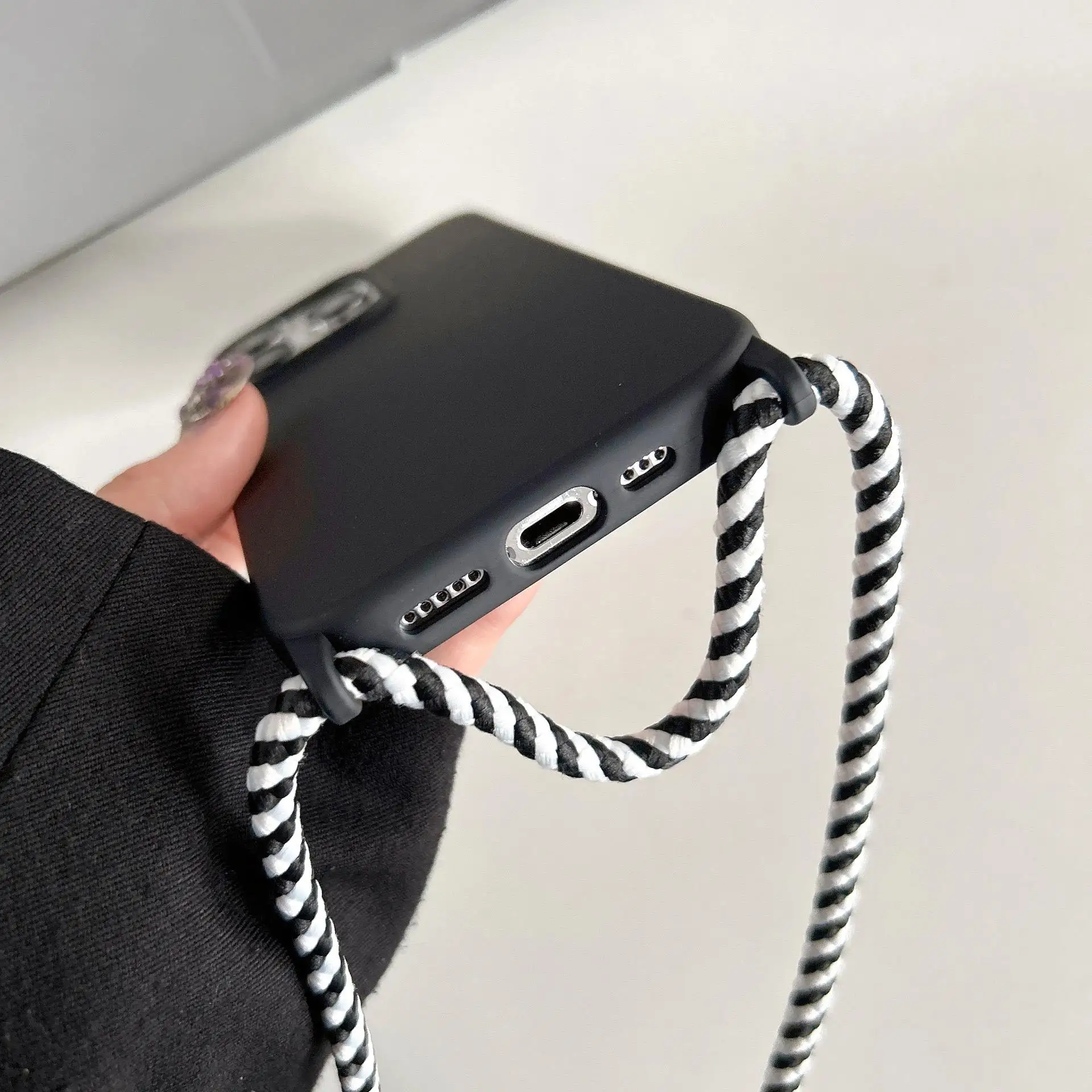 Universal Liquid Silicone Waterproof Crossbody Lanyard Case with Necklace Strap