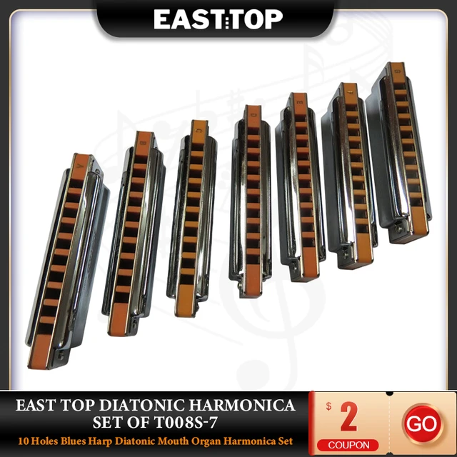 EASTTOP T008S-7 Diatonic Harmonica Set 10 Holes Blues Harp
