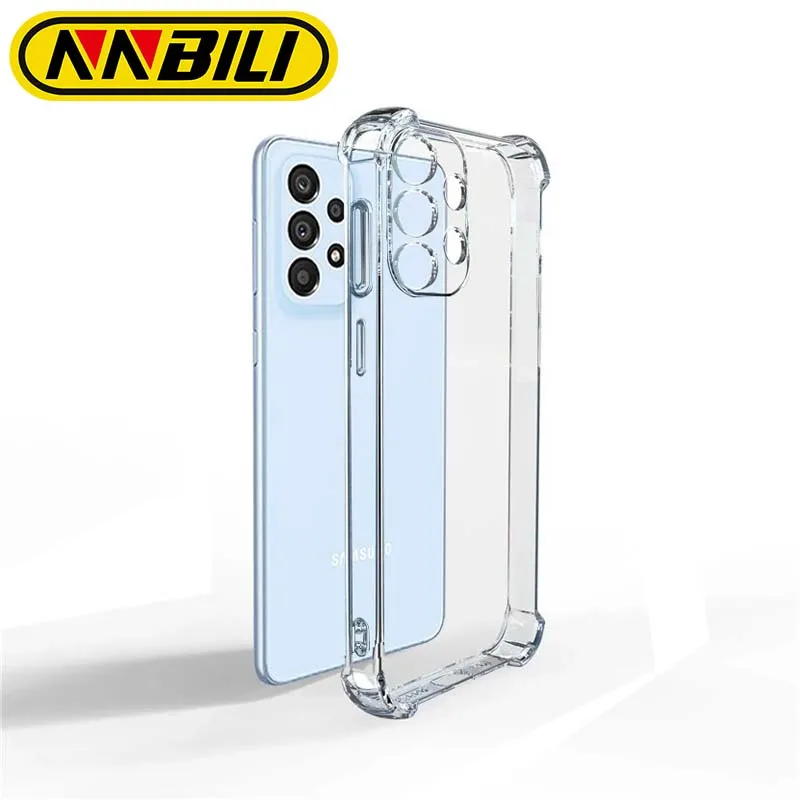 Противоударный силиконовый мягкий чехол для Samsung Galaxy S23 S22 S21 Ultra S20 F S10 S9 Note20 Note10 Plus, прозрачный Ультратонкий чехол-накладка