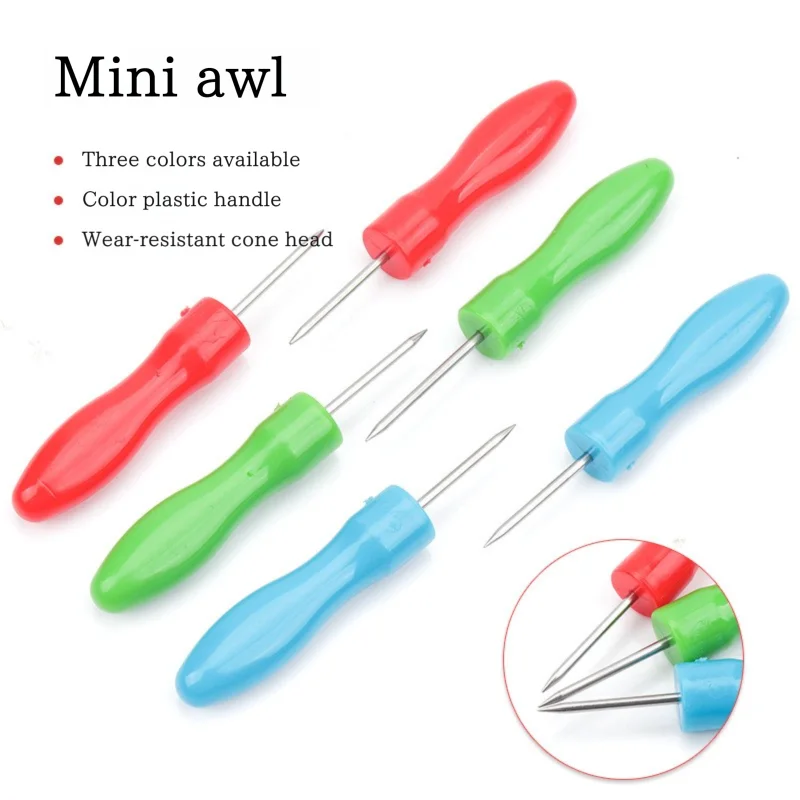 Mini Pick Awl 300Pcs Mini Colored Small Awl, Handle Plastic Awl Pick, Thimble Punch ...