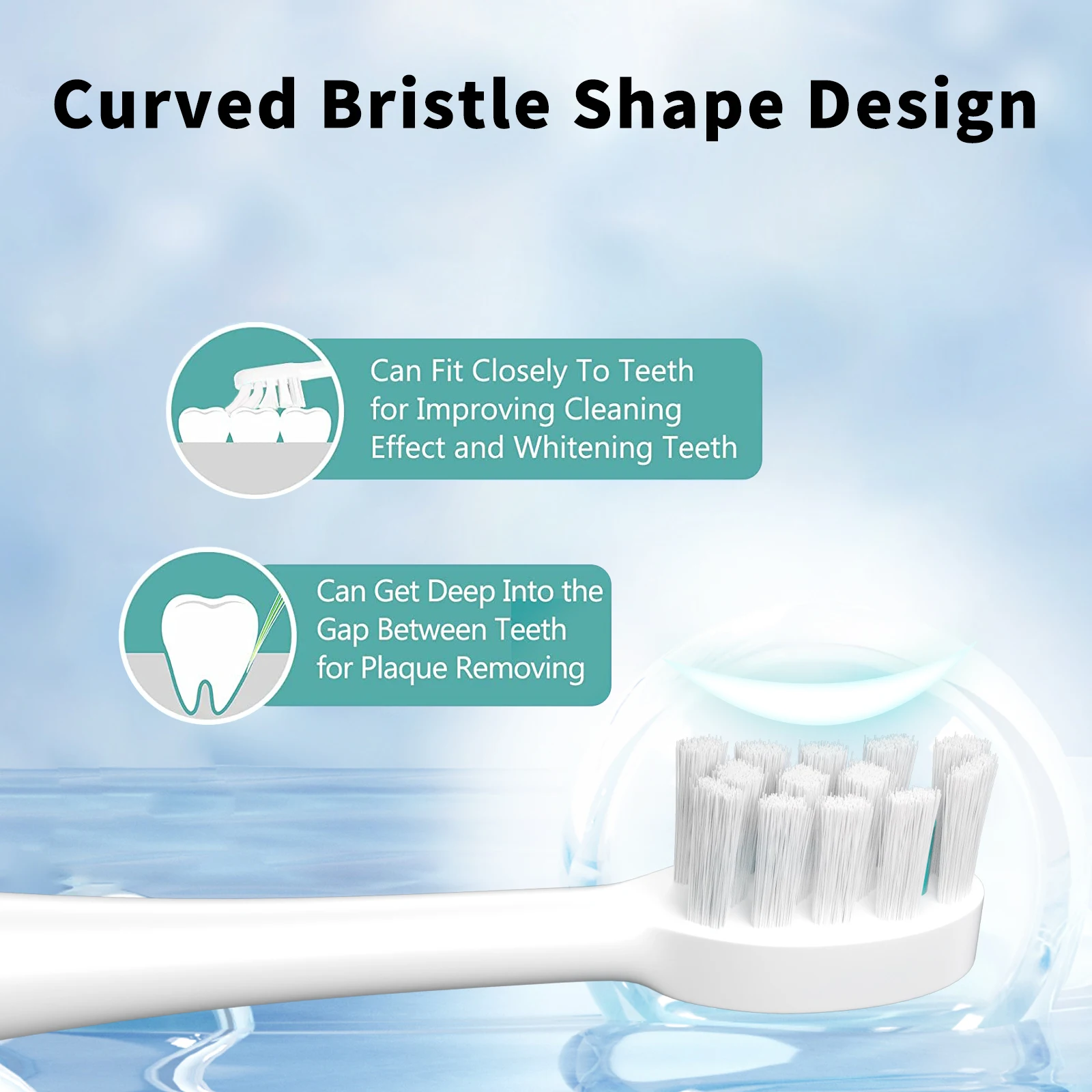 Replacement Flossing Toothbrush Heads with Covers for Water pik Sonic Fusion SF01/SF02 and Sonic Fusion 2.0 SF03/SF04,6 Count 6