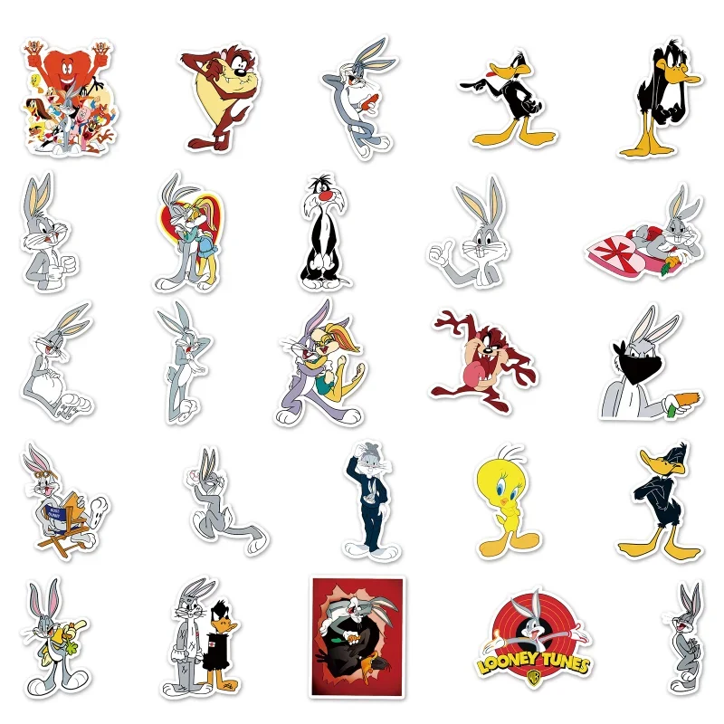 Animation Bugs Bunny 50PCS sticker Mobile laptop Car Waterproof DIY decorative Graffiti Stickers for Chirldren kids gift