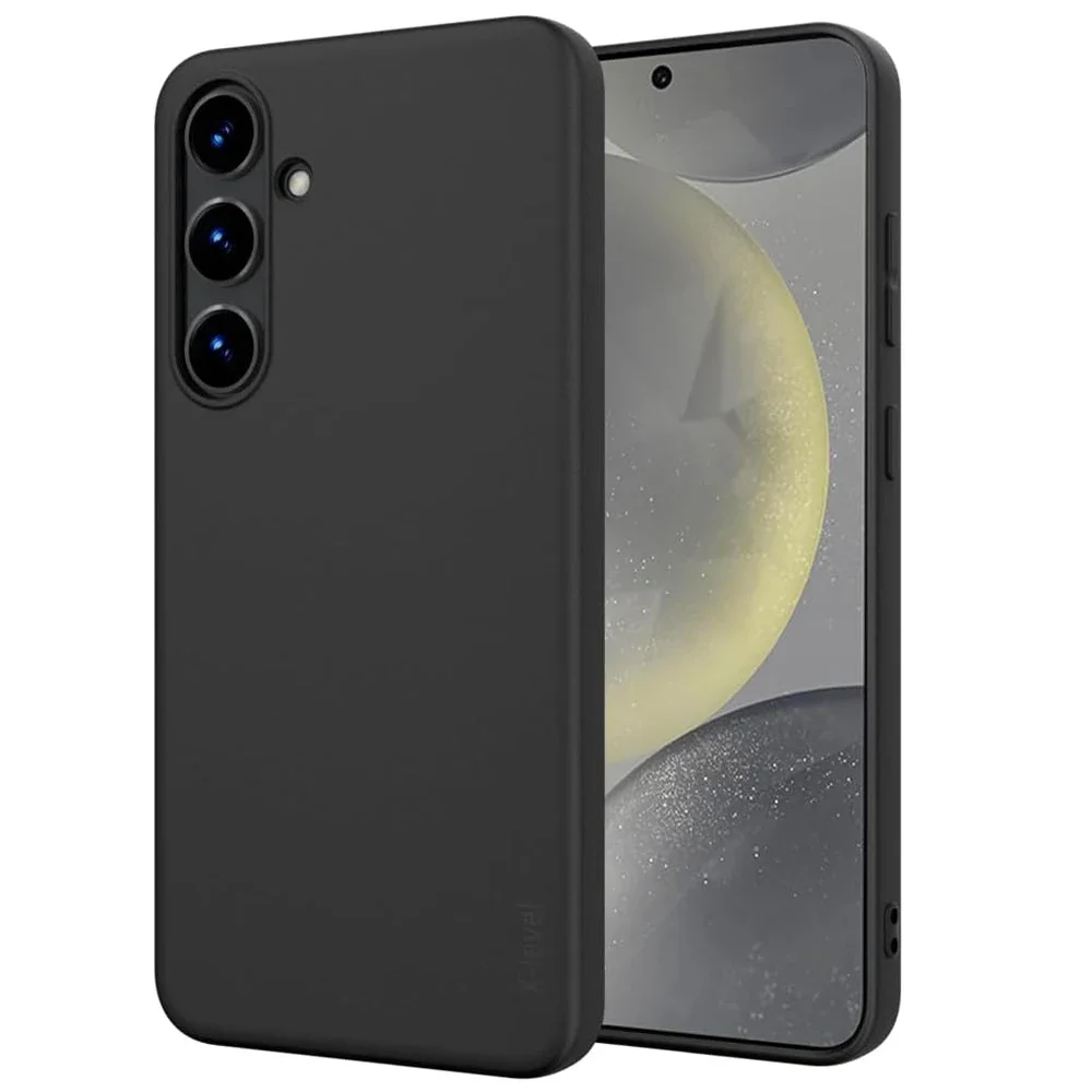 Elegant Black Silicone Square Case - Luxury Soft Slim Flexible Cover