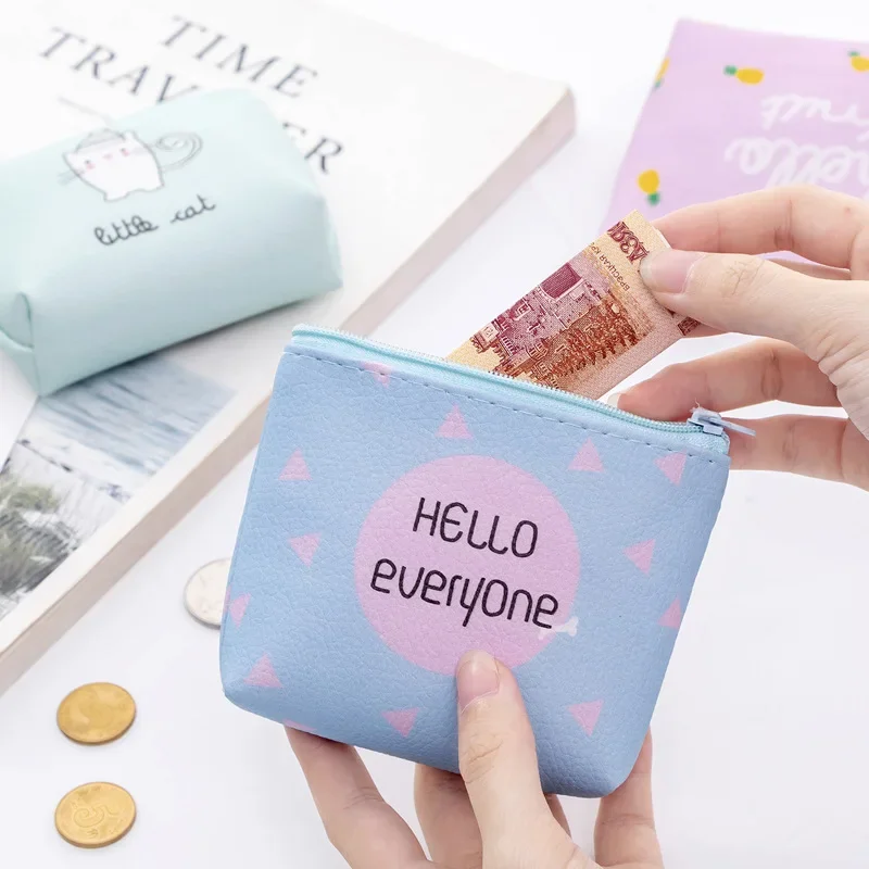 Canvas Coin Bags 6-Piece Small Coin Purse Set With Keychains - Canvas Mini Makeup & Change Pouches 6pcs Small Canvas Coin Purse