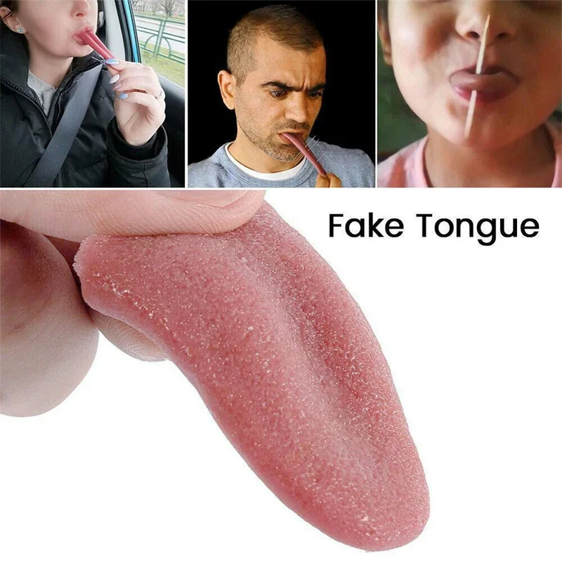 

Funny Whole Fake Simulation Magic Realistic Fake Tongue Rubber Tongue Decompression Toy Halloween Vulgar Joke Prank Gift