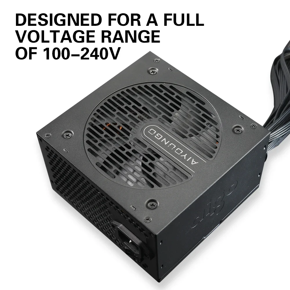 AIGO блок питания AT 550W 650W 750W, вентилятор 120мм, ПК, напряжение 100 240V полный диапазон, дизайн 80Plus, ATX, настольный компьютер Desktop, Diy, игровой Gamer, компьютер Fonte PSU — изображение 3