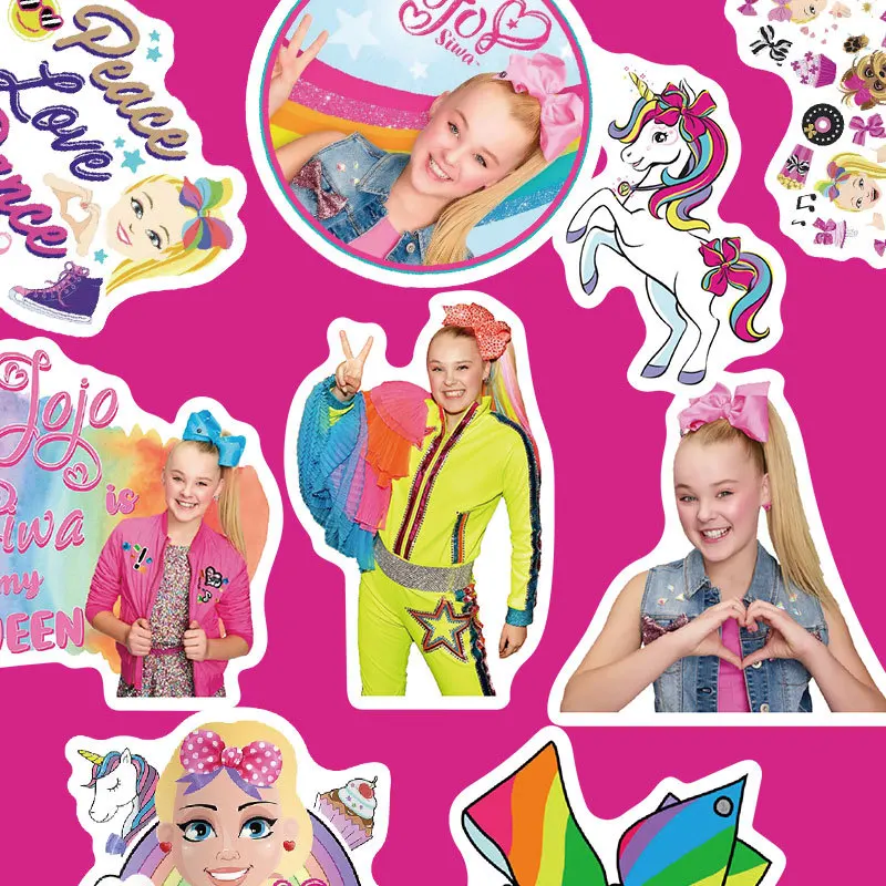 

50pcs Internet Celebrity Jojo Girl Character Sticker Suitcase Motorcycle Trolley Case Notebook Waterproof Decorative Sticker