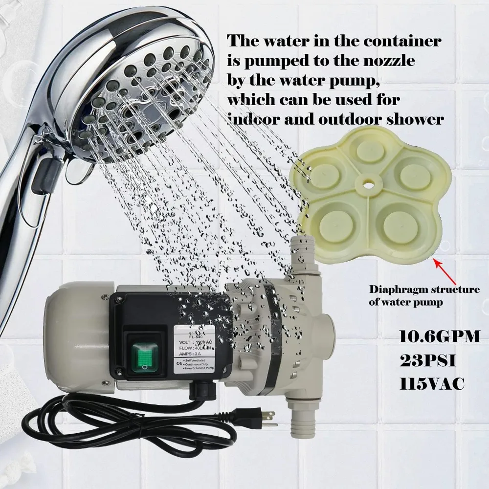 Self Priming Electric Water Pump 350W 10.6GPM 115VAC Diaphragm Irrigation Large Flow Garden Home Use