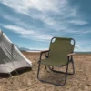 Foldable Outdoor Camping Chair Oxford Fabric Portable Folding 287lbs Capacity W/Armrests Backrest Green for Beach Hiking Picnic 5