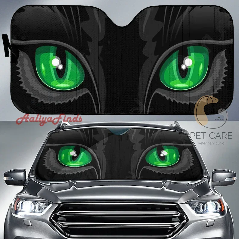 

Cat Night Funny Car Auto Sun Shades Windshield Accessories Decor Gift