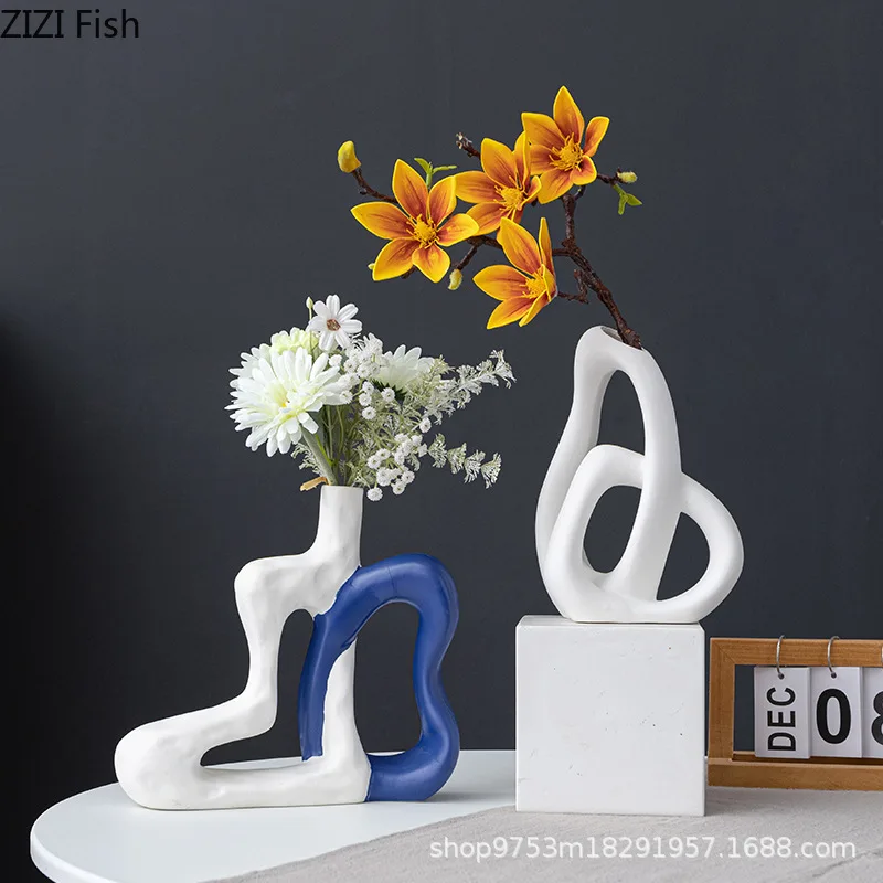 

Керамическая ваза с крестом, декоративные украшения для гостиной, вазы для сухих цветов, Цветочная композиция, декоративная ваза для цветов, настольные вазы