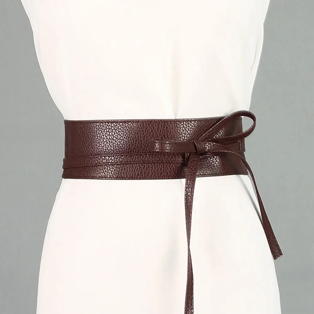 Women Fashion Belt for Dress PU Leather Bowknot Wide Belts Simple Wrap Waistband Coat Corset Designer Luxury Brand Waistbelt
