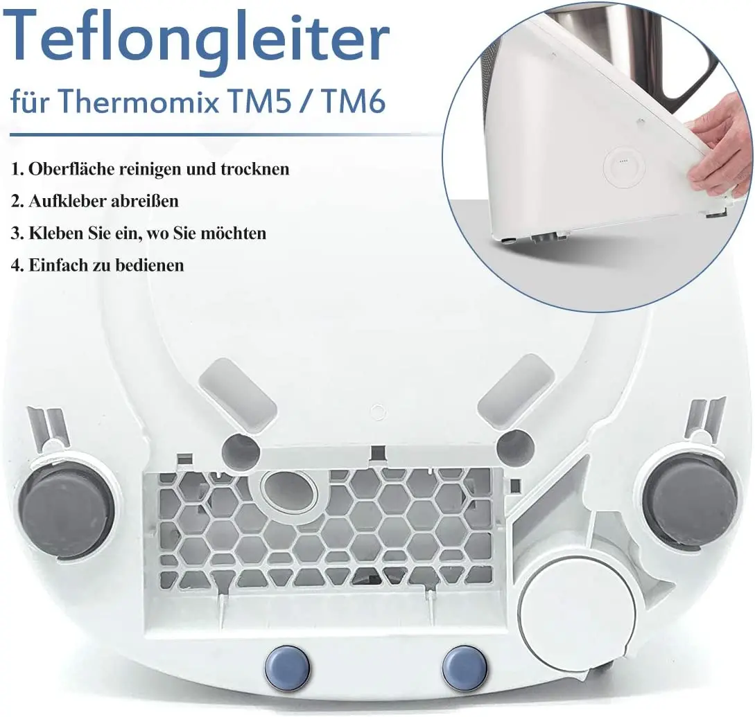4Pcs Sliding Board Sticker Invisible Glider Self-Adhesive Rolling Board Pad For Thermomix TM5 TM6