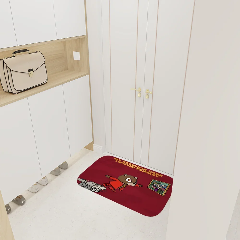 1PC K-Kanye Y-Ye West Rapper Floor Mat Entrance Door Mat Washable Non-Slip Living Room Sofa Chairs Area Mat Kitchen Doormat 6