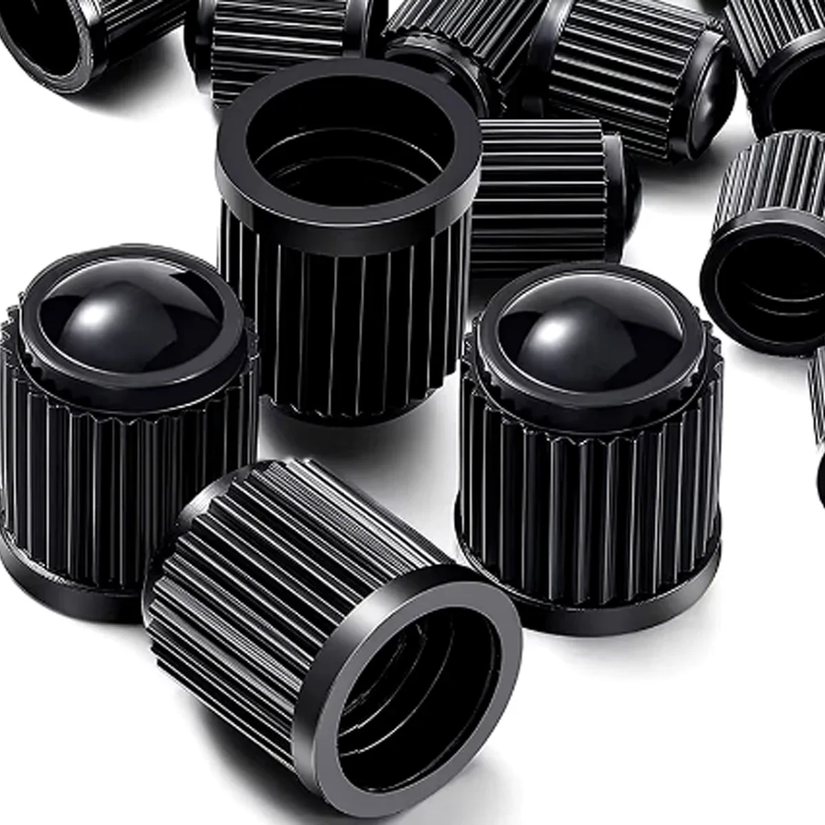 Durable Black Rust-Proof Airtight Valve Caps (10/20/50/100 pcs)