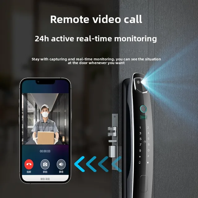 3D Facial Recognition Intelligent Door Lock Password Fingerprint Lock Home Intercom Palm Print Vein Recognition 3