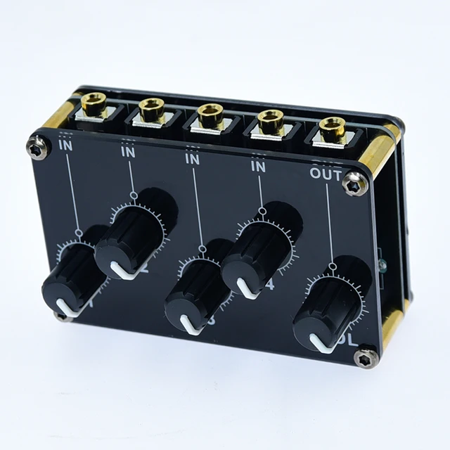 Mix 4 Way 1/8" inch in 1 Out Stereo Passive Mixer Headphone Sound Audio