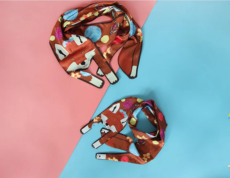 Hot Scarves Three-dimensional Animal Silk Scarf Tiger Cat Dog Parent-child Scarf Unique Design Collocation Bag