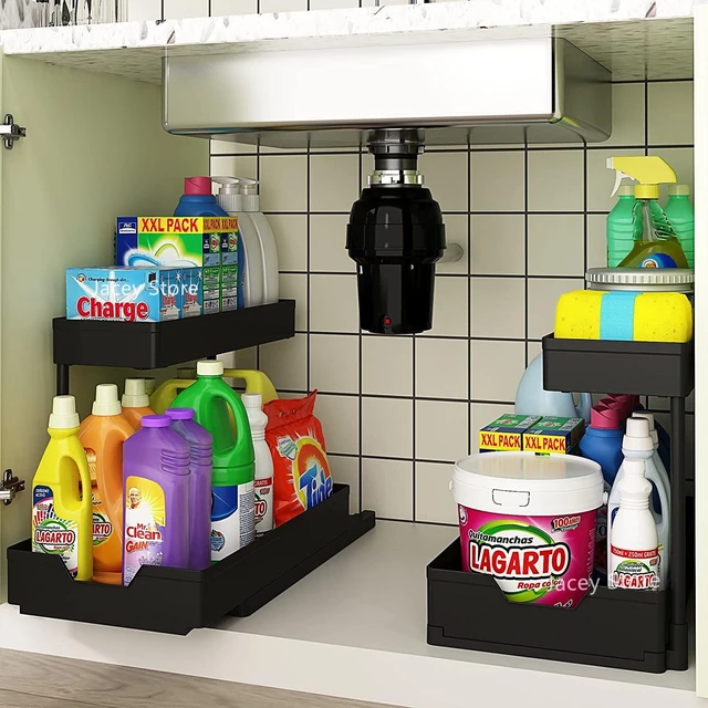  Under Sink Organizers and Storage, 2 Pack Pull-out