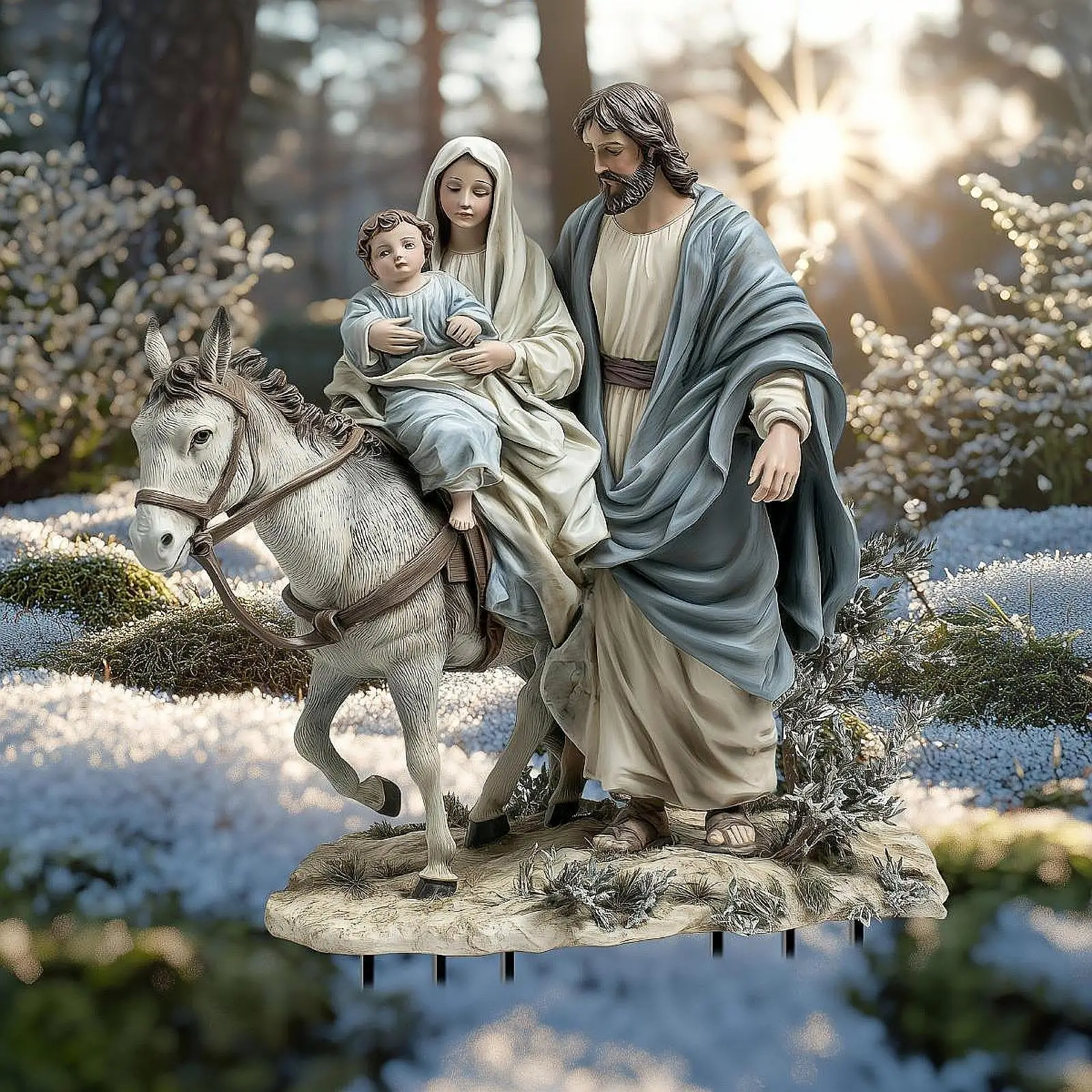 Holy Family Nativity Scene Christmas Decoration Stakes Patio Holidays Yard Party Decorative Creative Outside Ornament Yard Sign